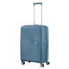 Kép 2/10 - American Tourister Soundbox 4-kerekes keményfedeles bővíthető bőrönd 67 x 46.5 x 29/32 cm, szürkés kék