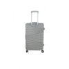 Kép 5/9 - LEONARDO 4-kerekes keményfedeles bőrönd 76x48x30cm, ezüst