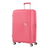 Kép 1/7 - American Tourister Soundbox 4-kerekes keményfedeles bővíthető bőrönd 77 x 51.5 x 29.5/32.5 cm, rózsaszín