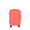 Kép 1/5 - LEONARDO 4-kerekes keményfedeles fedélzeti bőrönd XS, narancssarga
