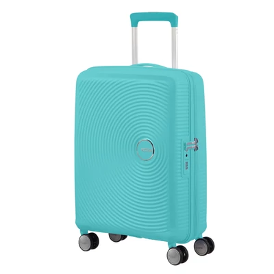 American Tourister Soundbox 4-kerekes keményfedeles bővíthető kabin bőrönd 55x40x20/23 cm, világos türkiz