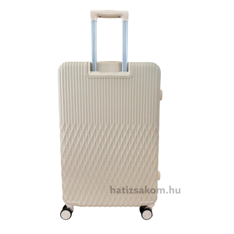 LEONARDO 4-kerekes keményfedeles exkluzív bőrönd 76x49x30/34cm, Bézs