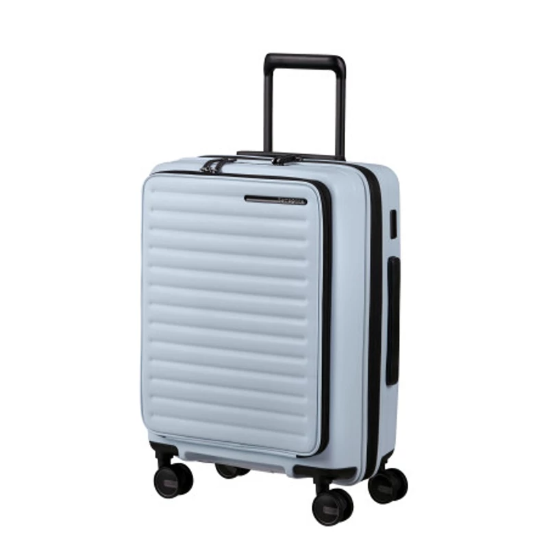 Samsonite Restackd spinner 4-kerekes keményfedeles bővíthető kabin bőrönd 55 x 40 x 23/26 cm, halványkék
