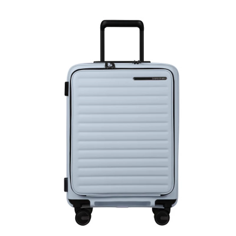 Samsonite Restackd spinner 4-kerekes keményfedeles bővíthető kabin bőrönd 55 x 40 x 23/26 cm, halványkék