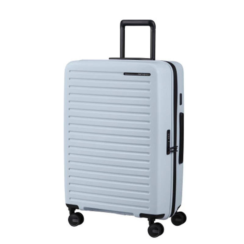 Samsonite Restackd spinner 4-kerekes keményfedeles bővíthető bőrönd 68 x 46 x 26/29cm, halványkék