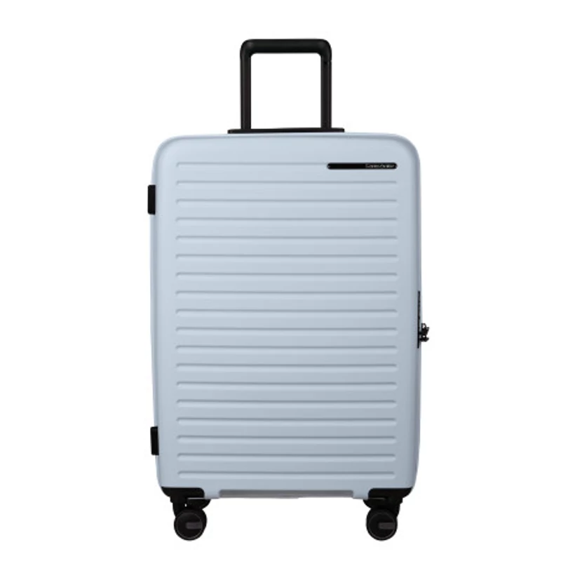 Samsonite Restackd spinner 4-kerekes keményfedeles bővíthető bőrönd 68 x 46 x 26/29cm, halványkék