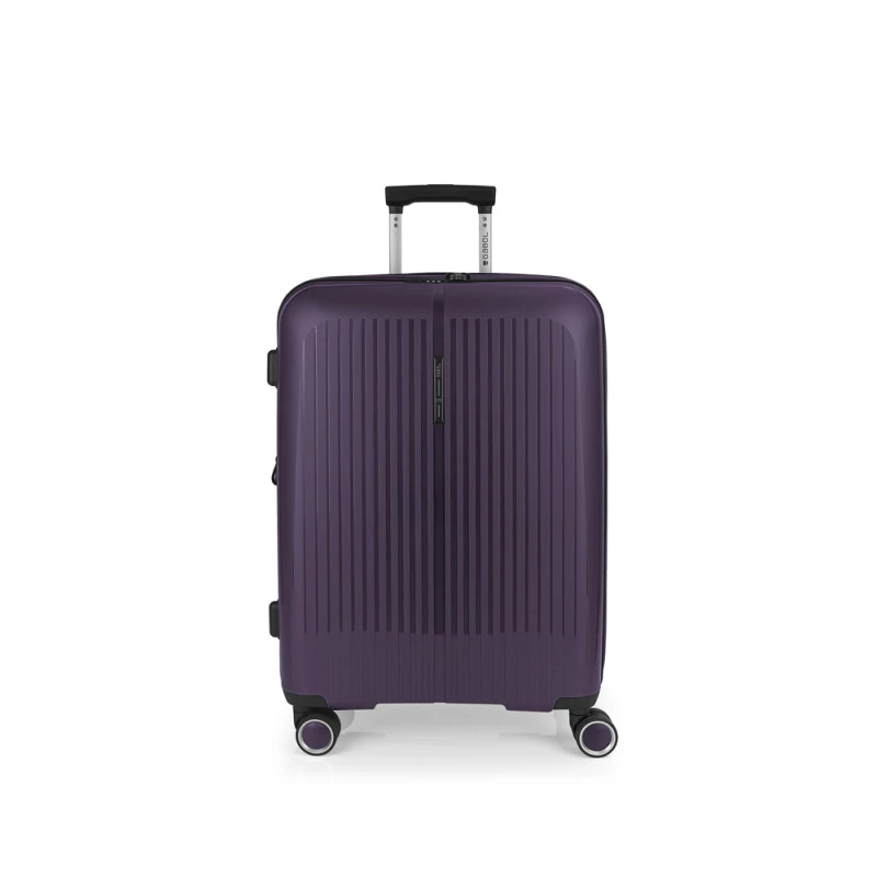 Gabol Brooklyn keményfedeles bővíthető 4 kerekű bőrönd 45x65x27/30 cm, padlizsán