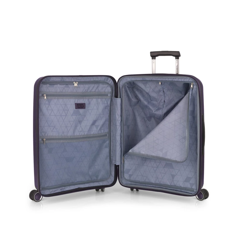 Gabol Brooklyn keményfedeles bővíthető 4 kerekű bőrönd 45x65x27/30 cm, padlizsán