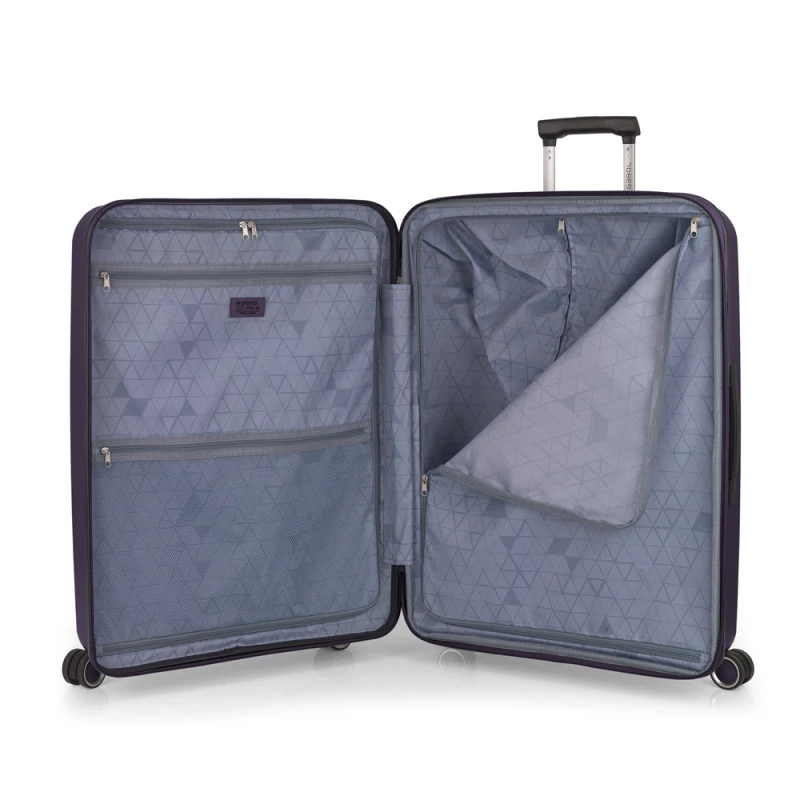 Gabol Brooklyn keményfedeles bővíthető 4 kerekű bőrönd 51x75x31/34 cm, padlizsán