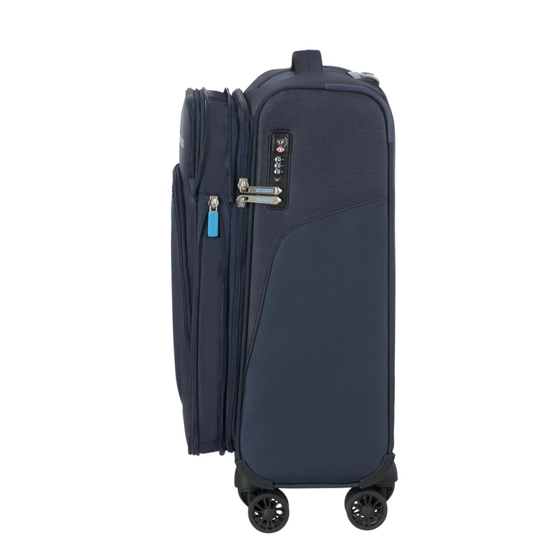 American Tourister Summerfunk 4-kerekes bővíthető kabin bőrönd 55x40x23/25cm, sötétkék