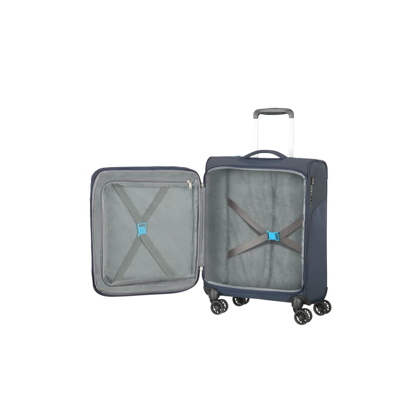 American Tourister Summerfunk 4-kerekes bővíthető kabin bőrönd 55x40x23/25cm, sötétkék