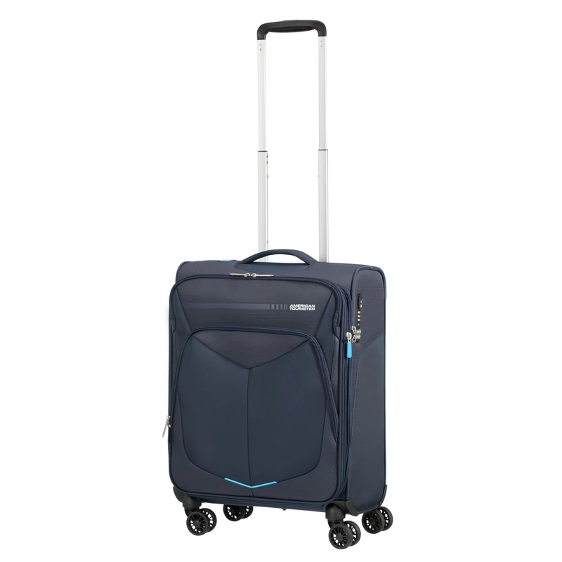 American Tourister Summerfunk 4-kerekes bővíthető kabin bőrönd 55x40x23/25cm, sötétkék