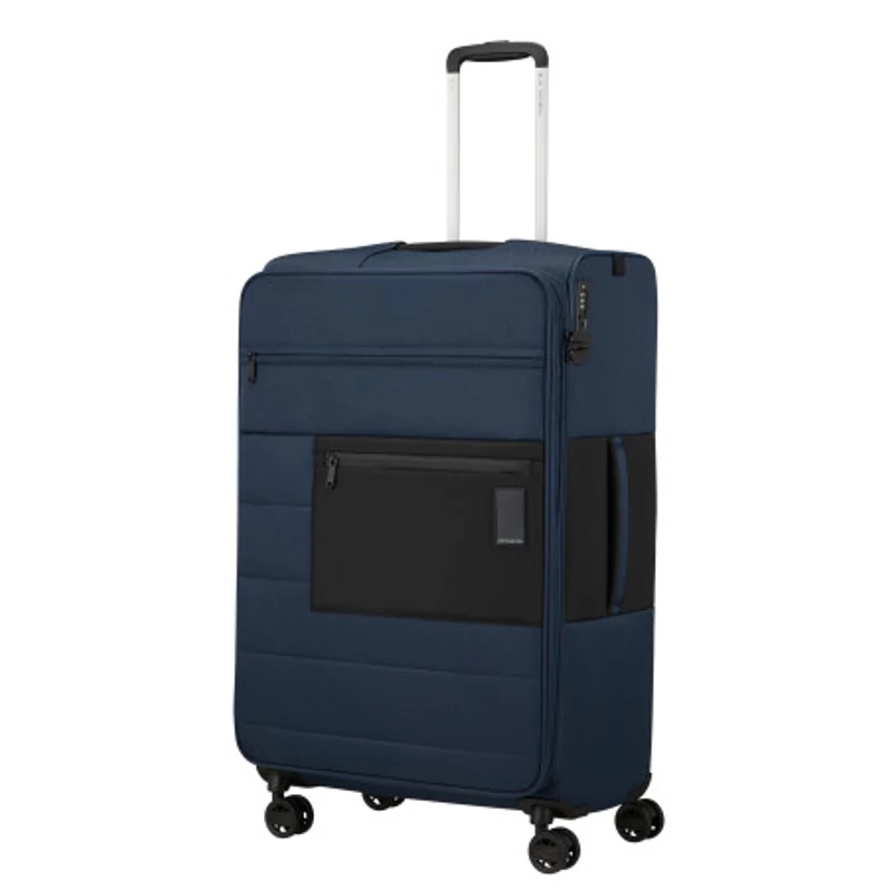 Samsonite Vaycay spinner 4-kerekes bővíthető bőrönd 77 x 49 x 29/32 cm, sötétkék