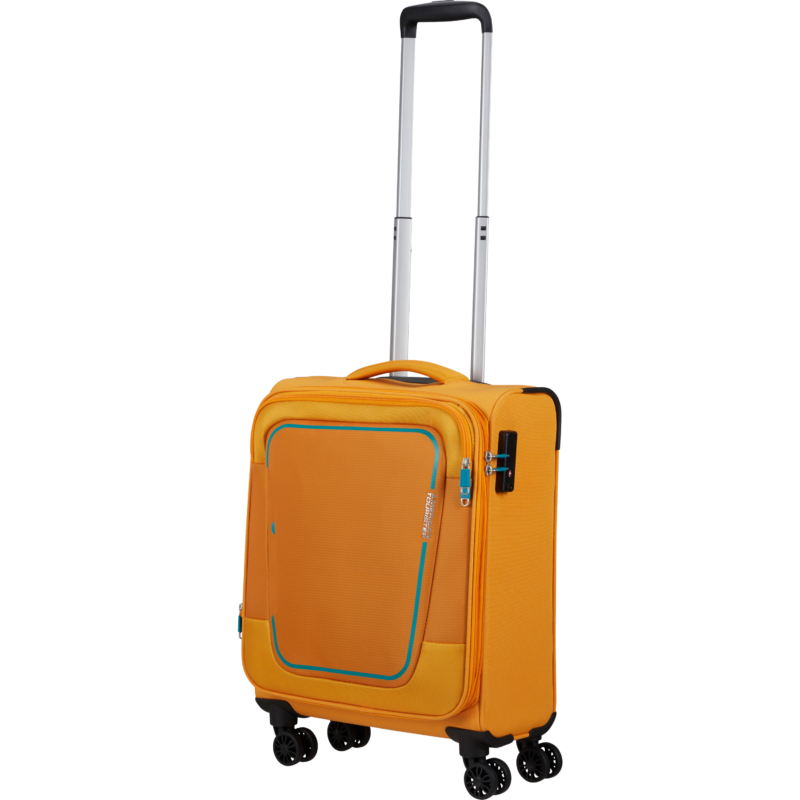 American Tourister Pulsonic Spinner 4-kerekes bővíthető kabin bőrönd 55x40x23/26cm, napsárga