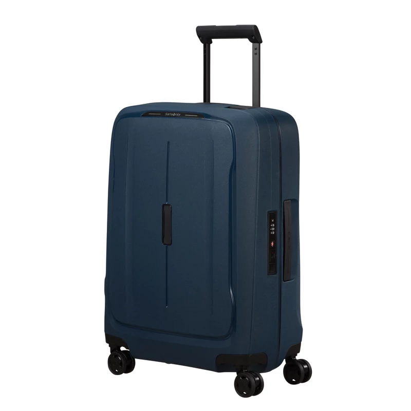Samsonite Essens spinner 4-kerekes keményfedeles kabin bőrönd 55x40x20cm, sötétkék