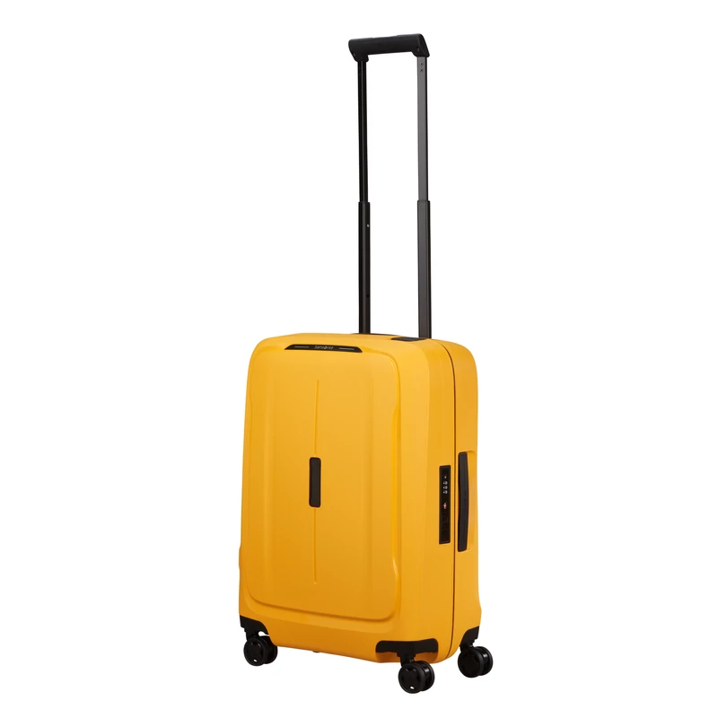 Samsonite Essens spinner 4-kerekes keményfedeles kabin bőrönd 55x40x20cm, sárga