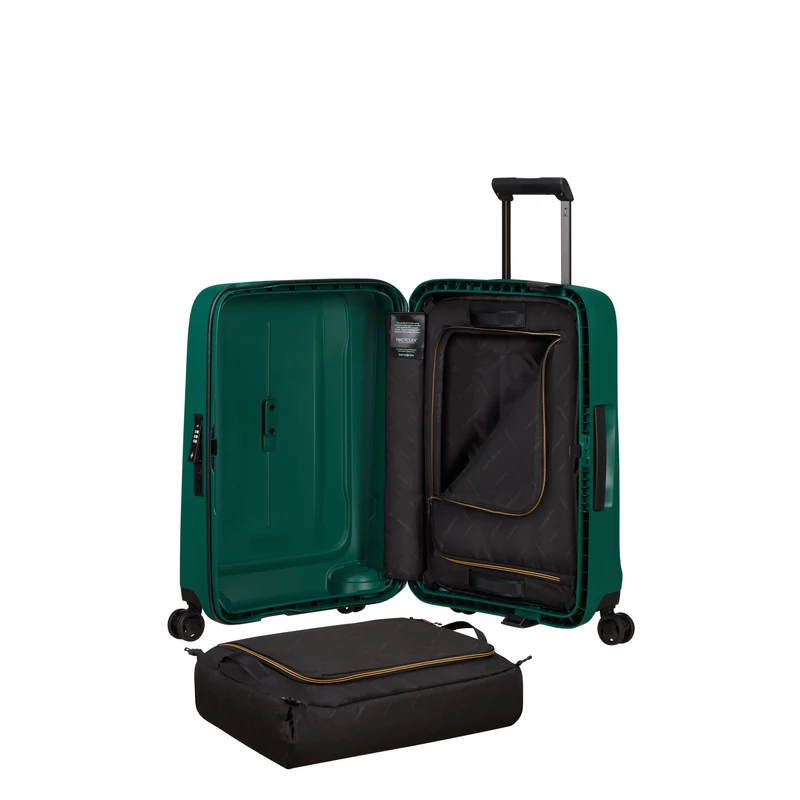 Samsonite Essens spinner 4-kerekes keményfedeles kabin bőrönd 55x40x20cm, zöld