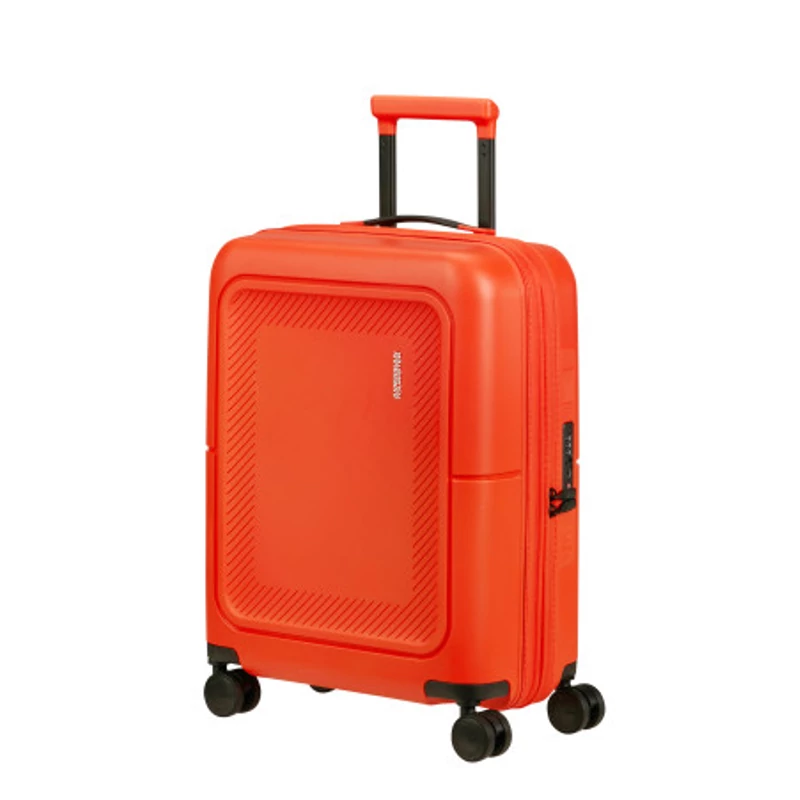 American Tourister Dashpop 4-kerekes keményfedeles bővíthető kabin bőrönd 55x40x20/23 cm, narancsvörös