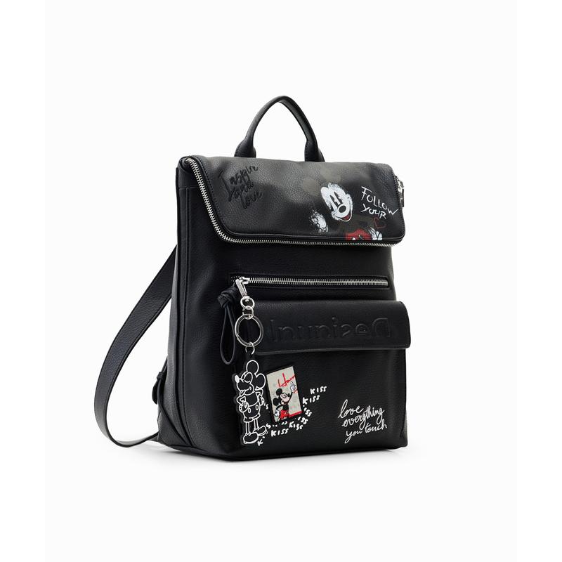 Desigual női divat hátizsák, Bols Mickey Rock Nerano, fekete