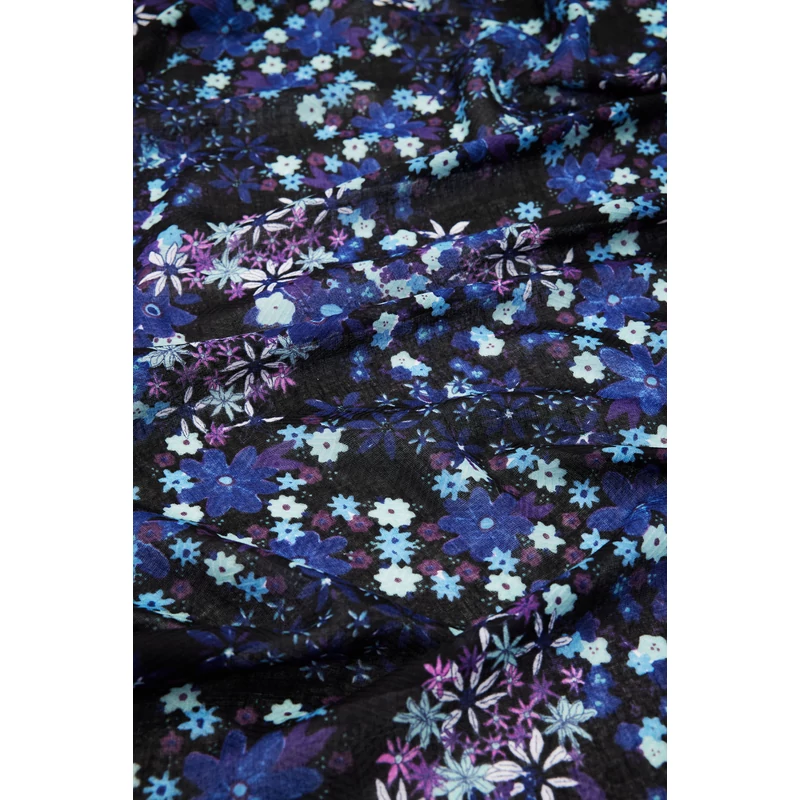 Desigual női divatsál, Liquid Flor Rectangle, kék