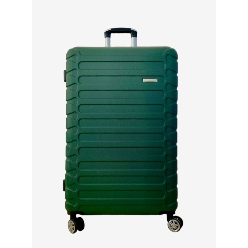 Madisson 4-kerekes keményfedeles bővíthető nagy bőrönd 77x50x30cm, sötétzöld