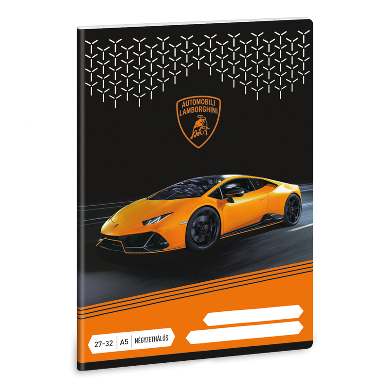 Ars Una Lamborghini-narancs A/5 négyzethálós füzet 27-32