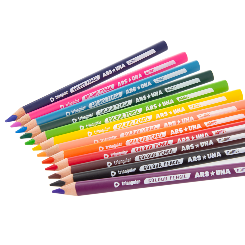 Ars Una háromszögletű vastag színes ceruza készlet, 12 színű