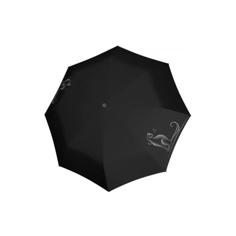 DOPPLER Fiber Magic Sparkling Cat automata női esernyő, fekete
