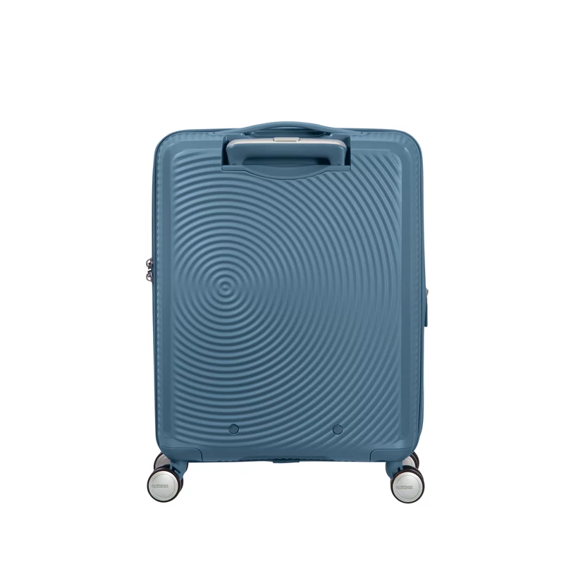 American Tourister Soundbox 4-kerekes keményfedeles bővíthető kabin bőrönd 55x40x20/23 cm, szürkés kék