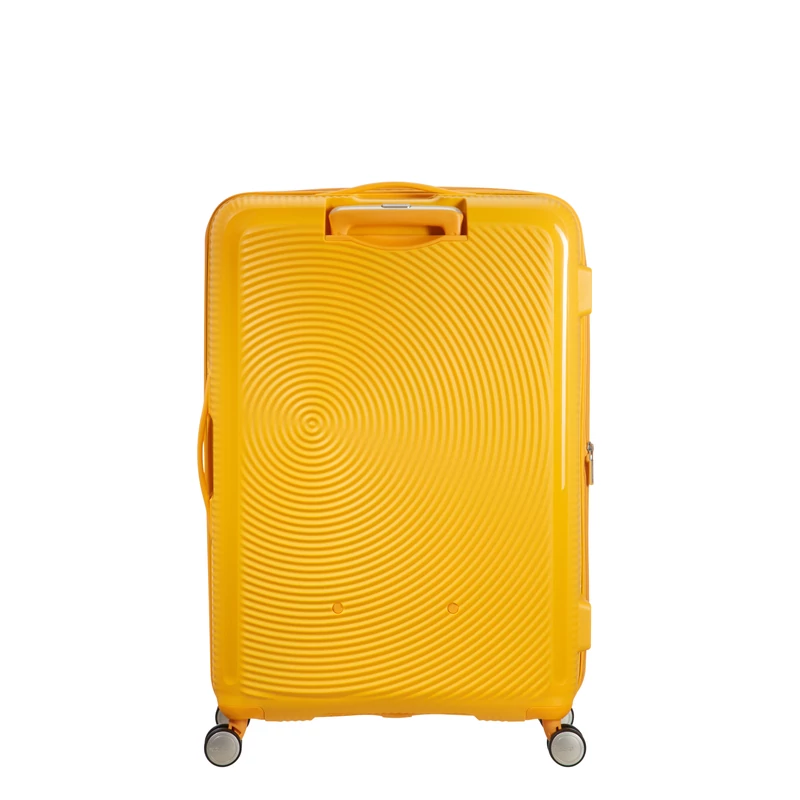 American Tourister Soundbox 4-kerekes keményfedeles bővíthető bőrönd 77 x 51.5 x 29.5/32.5 cm, sárga