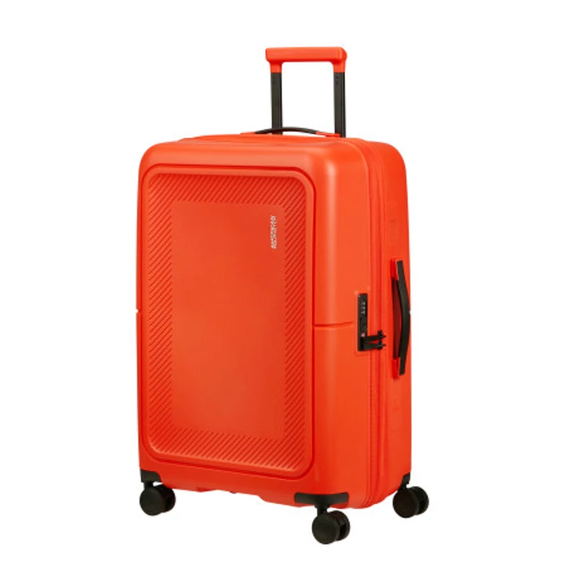 American Tourister Dashpop 4-kerekes keményfedeles bővíthető bőrönd 67 x 45 x 28/32 cm, narancsvörös