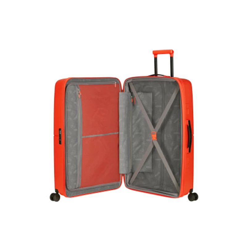 American Tourister Dashpop 4-kerekes keményfedeles bővíthető bőrönd 77 x 50 x 30/33 cm, narancsvörös