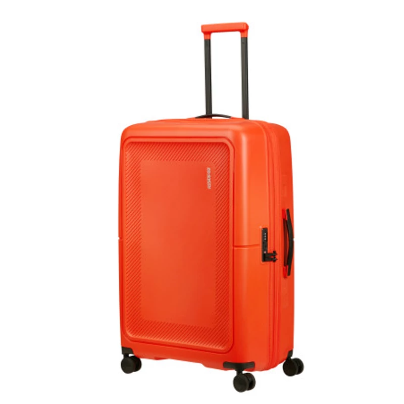 American Tourister Dashpop 4-kerekes keményfedeles bővíthető bőrönd 77 x 50 x 30/33 cm, narancsvörös