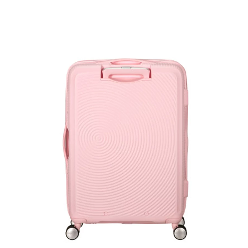 American Tourister Soundbox 4-kerekes keményfedeles bővíthető bőrönd 67 x 46.5 x 29/32 cm, pasztell rózsaszín
