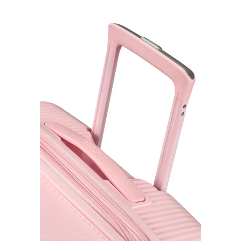 American Tourister Soundbox 4-kerekes keményfedeles bővíthető bőrönd 67 x 46.5 x 29/32 cm, pasztell rózsaszín