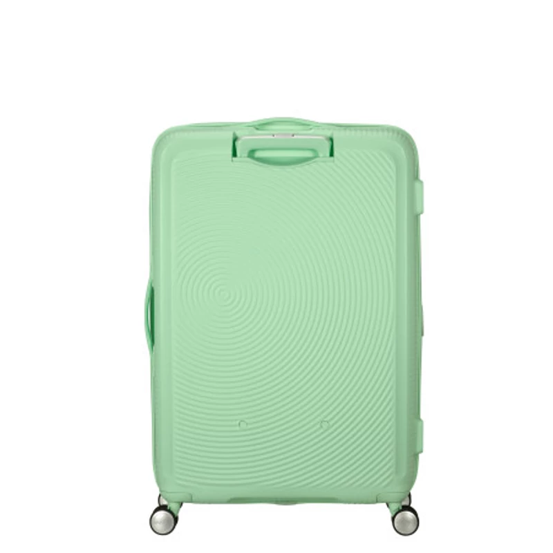 American Tourister Soundbox 4-kerekes keményfedeles bővíthető bőrönd 77 x 51.5 x 29.5/32.5 cm, pasztell zöld