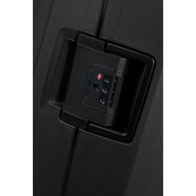 Samsonite Essens spinner 4-kerekes keményfedeles bőrönd 75 x 52 x 33 cm, fekete-piros