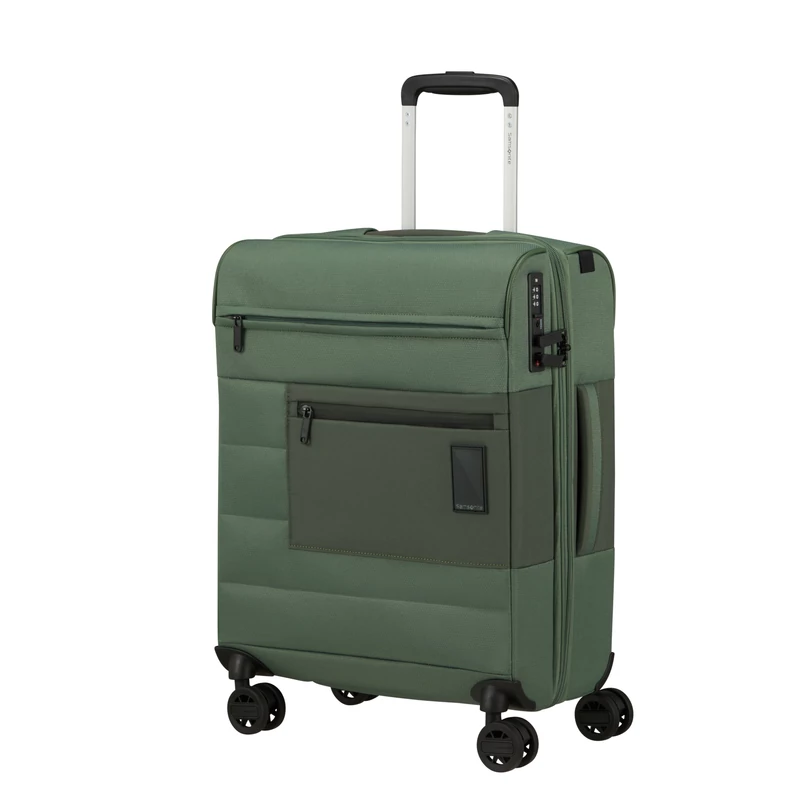 Samsonite Vaycay spinner 4-kerekes bővíthető kabin bőrönd 55 x 40 x 23/26 cm, khaki