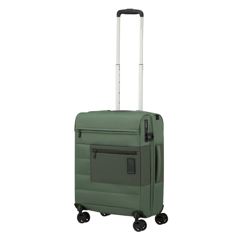 Samsonite Vaycay spinner 4-kerekes bővíthető kabin bőrönd 55 x 40 x 23/26 cm, khaki