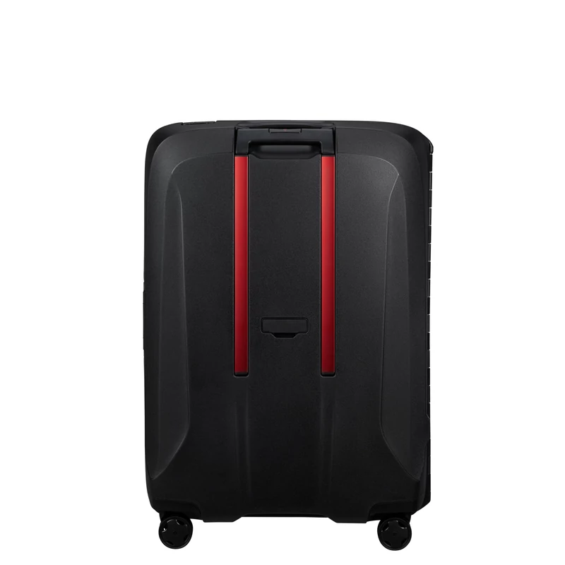 Samsonite Essens spinner 4-kerekes keményfedeles bőrönd 75 x 52 x 33 cm, fekete-piros