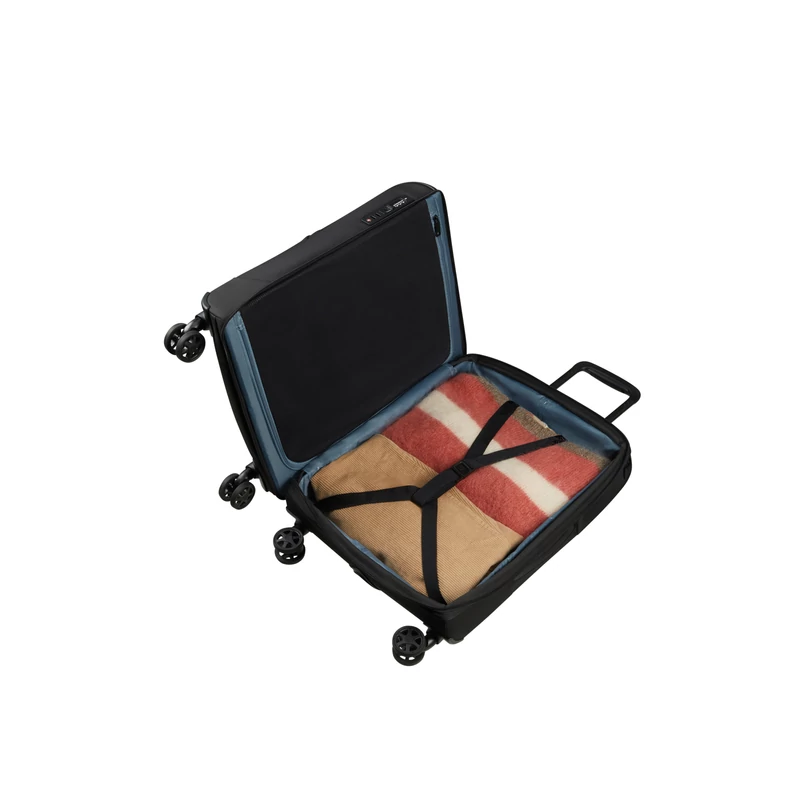 Samsonite Biz2Go TRVL spinner 4-kerekes bővíthető kabin bőrönd 55 x 40 x 20/23 cm, fekete