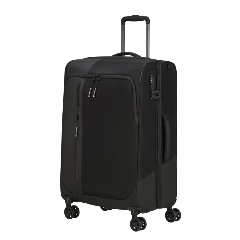 Samsonite Biz2Go TRVL spinner 4-kerekes bővíthető bőrönd 66 x 43 x 25/28 cm, fekete
