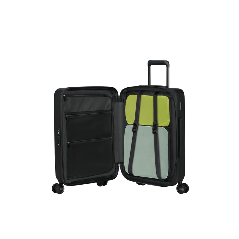 Samsonite Restackd spinner 4-kerekes keményfedeles bővíthető kabin bőrönd 55 x 40 x 20/23 cm, fekete