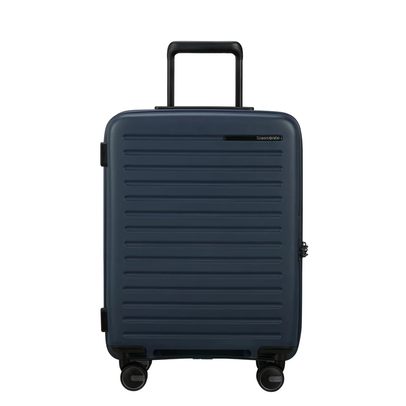 Samsonite Restackd spinner 4-kerekes keményfedeles bővíthető kabin bőrönd 55 x 40 x 20/23 cm, sötétkék