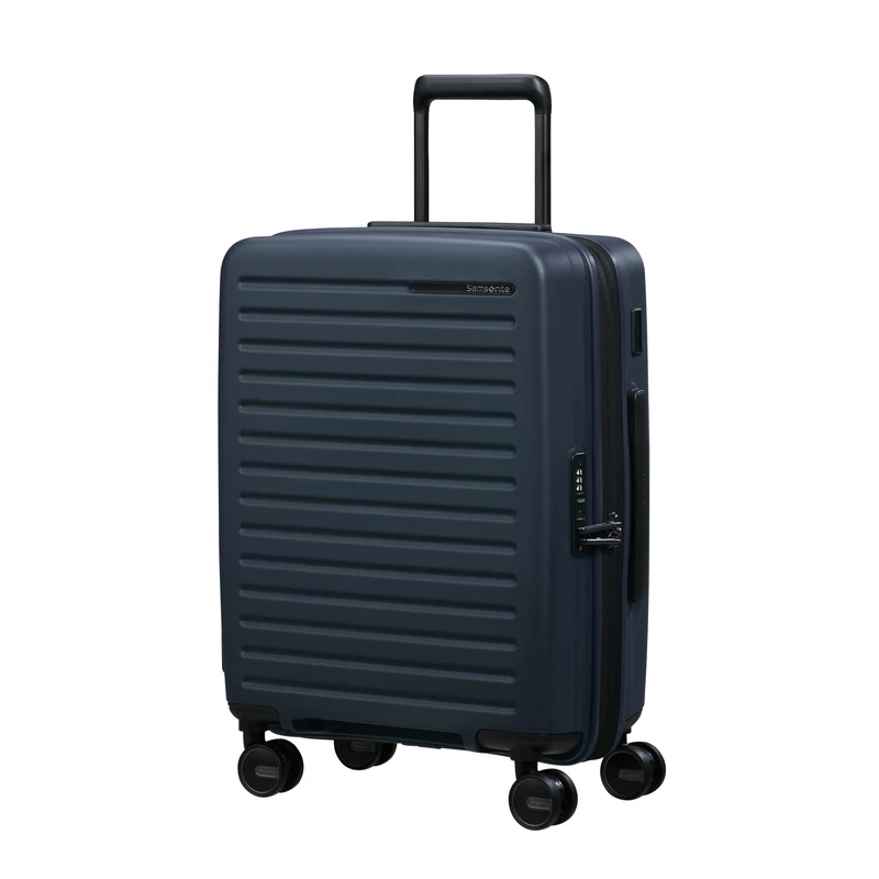 Samsonite Restackd spinner 4-kerekes keményfedeles bővíthető kabin bőrönd 55 x 40 x 20/23 cm, sötétkék