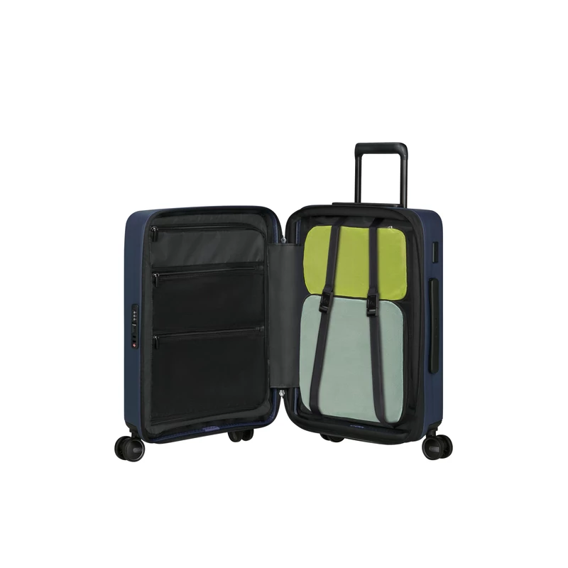 Samsonite Restackd spinner 4-kerekes keményfedeles bővíthető kabin bőrönd 55 x 40 x 20/23 cm, sötétkék