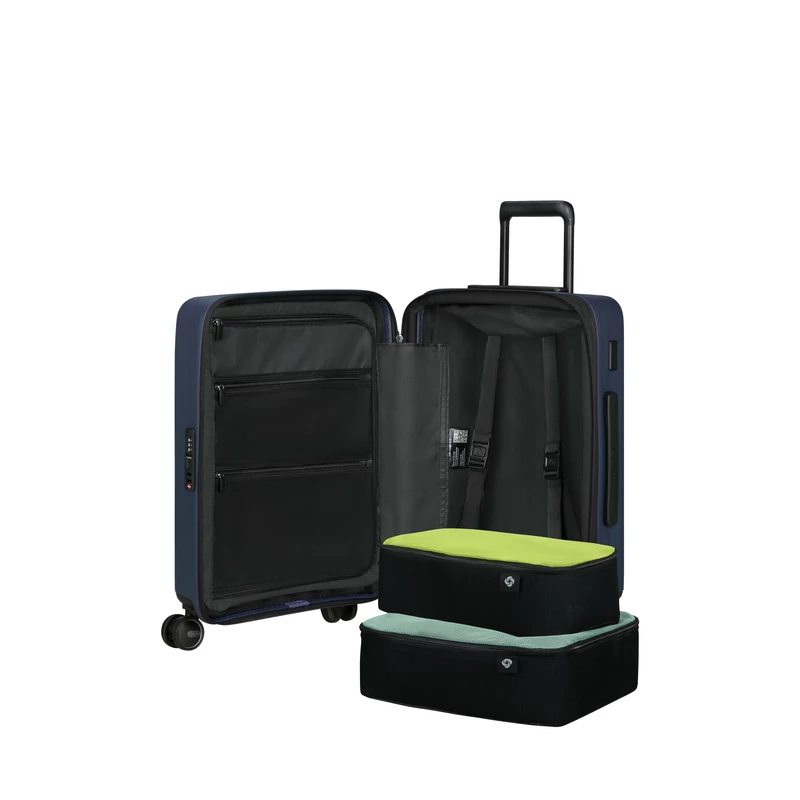 Samsonite Restackd spinner 4-kerekes keményfedeles bővíthető kabin bőrönd 55 x 40 x 20/23 cm, sötétkék
