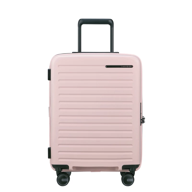 Samsonite Restackd spinner 4-kerekes keményfedeles bővíthető kabin bőrönd 55 x 40 x 20/23 cm, halvány rózsaszín