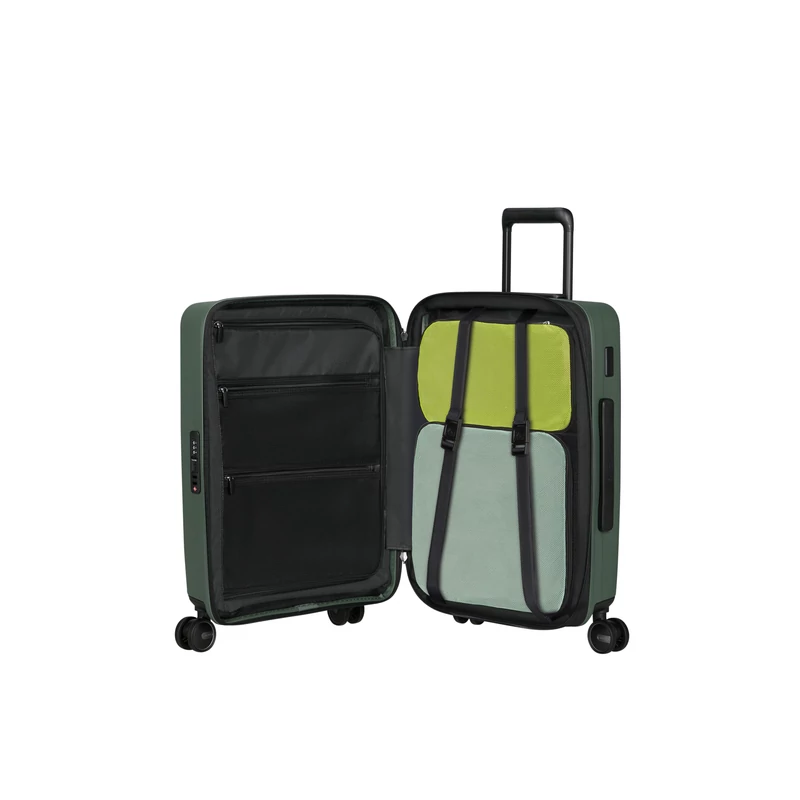 Samsonite Restackd spinner 4-kerekes keményfedeles bővíthető kabin bőrönd 55 x 40 x 20/23 cm, khaki