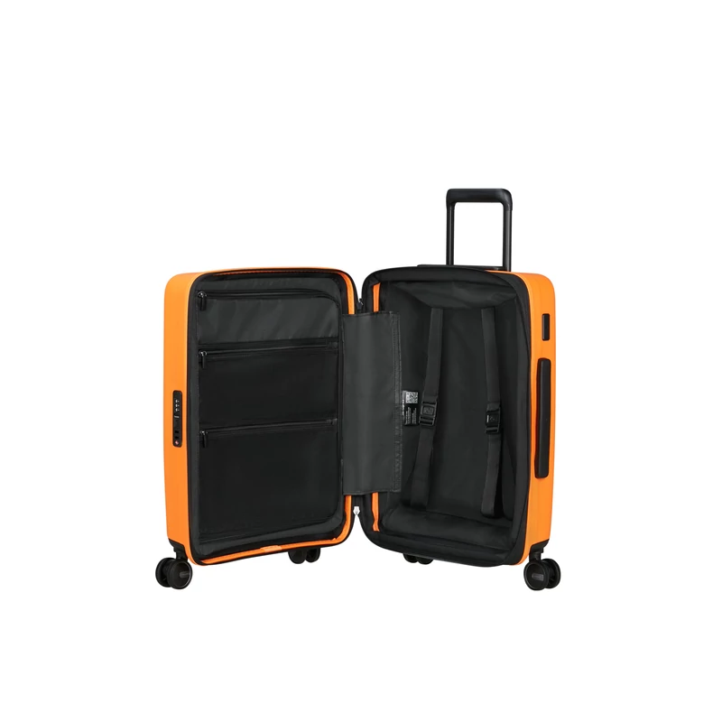 Samsonite Restackd spinner 4-kerekes keményfedeles bővíthető kabin bőrönd 55 x 40 x 20/23 cm, narancssárga